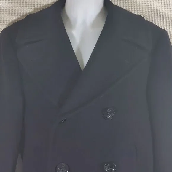 Naval Clothing Factory Peacoat 36 Vintage 40s Navy Stenciled 8
